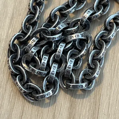 Pre-owned Chrome Hearts Paper Chain Necklace 20 Inches Authentic In Silver