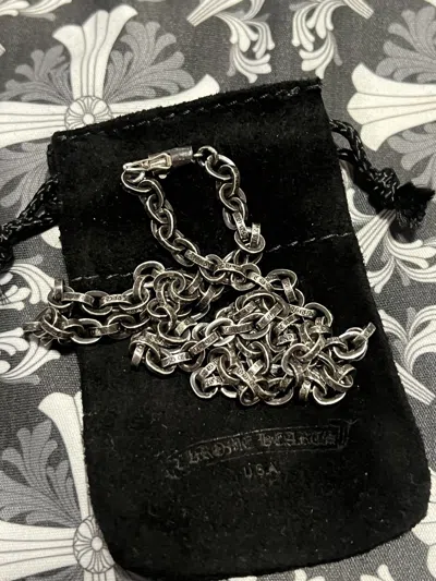 Pre-owned Chrome Hearts Paper Chain Necklace In Silver