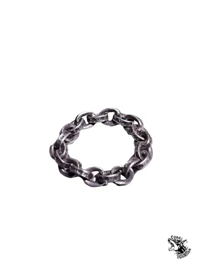 Pre-owned Chrome Hearts Paper Chain Ring In Silver