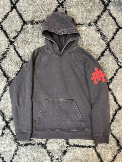 Pre-owned Chrome Hearts Paper Jam Triple Leather Cross Hoodie Navy | M