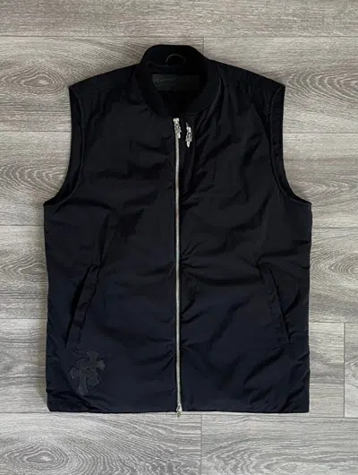 Pre-owned Chrome Hearts Patched Nylon Vest In Black