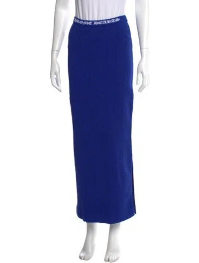 Pre-owned Chrome Hearts Patterned Long Skirt In Blue