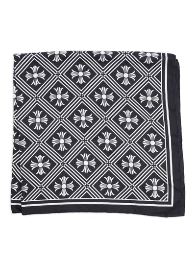 Chrome Hearts Patterned Silk Scarf In Black