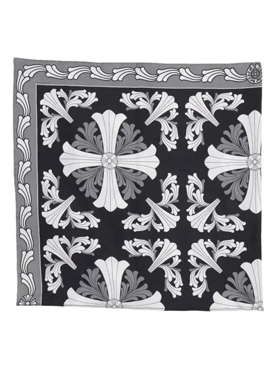Chrome Hearts Patterned Silk Scarf In Black