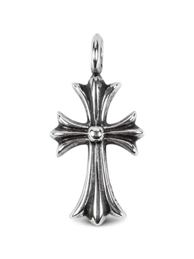 Chrome Hearts Pavé-diamond Cross Pendant In Silver