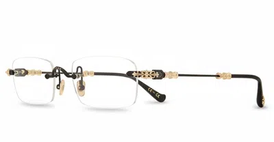 Chrome Hearts Pills Iii - Matte Black Platstic / Gold Plated Rx Glasses