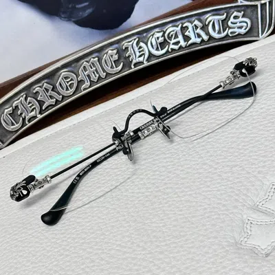 Pre-owned Chrome Hearts Pills Iii Glasses In Black