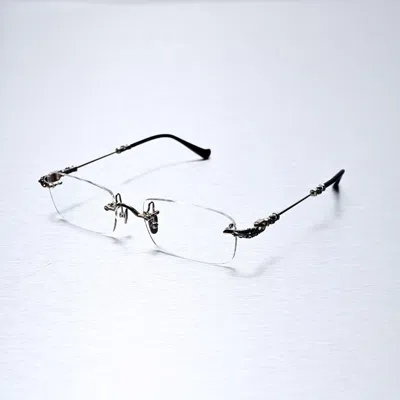Pre-owned Chrome Hearts Pills Iii Glasses In Gold Plated/black