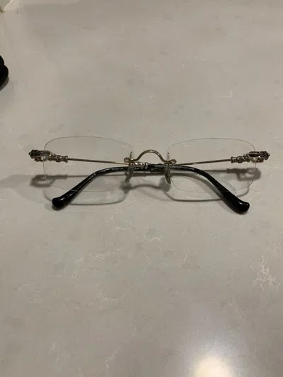 Pre-owned Chrome Hearts Pills Iii Glasses In Silver