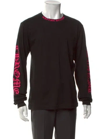 Pre-owned Chrome Hearts Pink Neck Logo Graphic Print T-shirt In Black/green