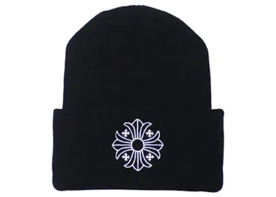 Pre-owned Chrome Hearts Plus Cross Beanie In Black