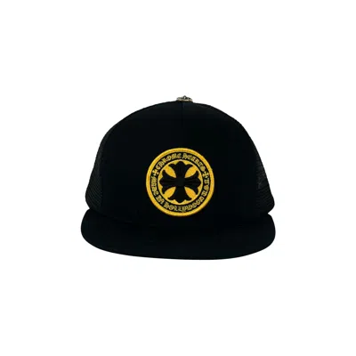 Pre-owned Chrome Hearts Plus Cross Seal Stamp Trucker Hat 'black'