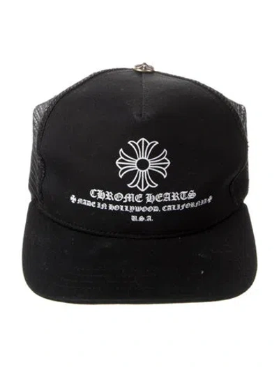 Pre-owned Chrome Hearts Printed Cross Trucker Hat In Black