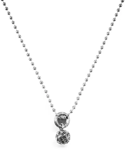 Chrome Hearts Pyramid Plus Ball-pendant Necklace In Silver