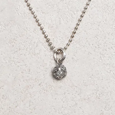 Pre-owned Chrome Hearts Pyrmd Plus Ball Necklace Silver