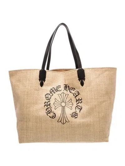 Pre-owned Chrome Hearts Raffia Tote In Neutral