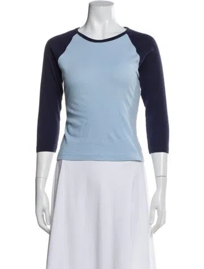 Pre-owned Chrome Hearts Raglan Baseball Crew Neck T-shirt In Blue