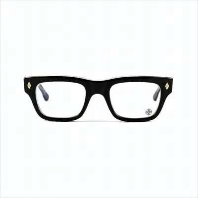 Chrome Hearts Rectangular Acetate Sunglasses With Gold Accents In Black