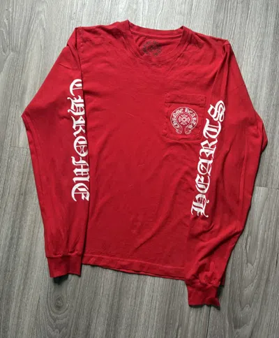Pre-owned Chrome Hearts Red Long Sleeve Tshirt