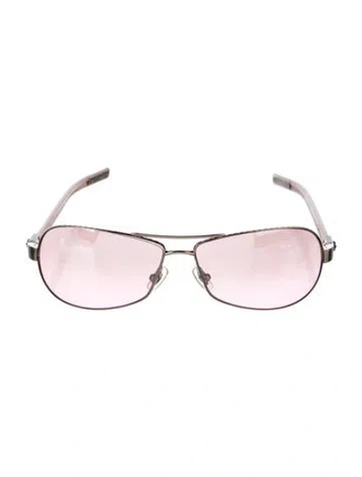 Pre-owned Chrome Hearts Red Riot Aviator Sunglasses In Pink/silver