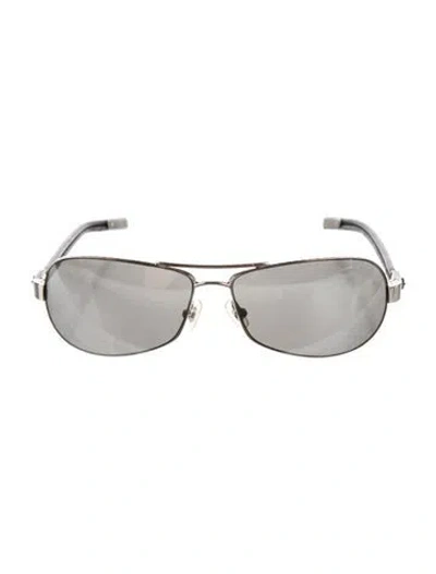 Pre-owned Chrome Hearts Red Riot Aviator Sunglasses In Silver