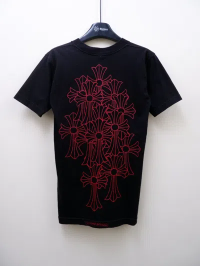 Pre-owned Chrome Hearts Red Vine Dagger Cemetery Tee In Black