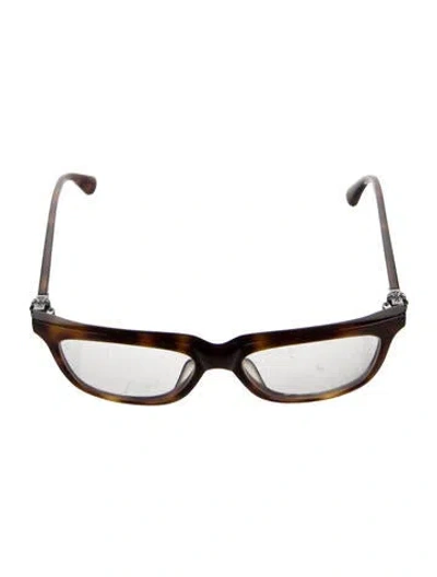 Pre-owned Chrome Hearts Resurectum Cat-eye Eyeglasses In Brown