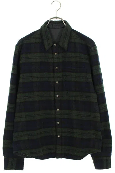 Pre-owned Chrome Hearts Reversible Nylon Flannel Shirt In Green