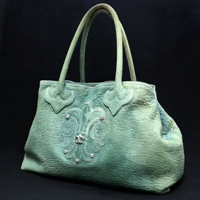 Pre-owned Chrome Hearts Rhodium Bs Flare Patch Snap Tote Bag In Green