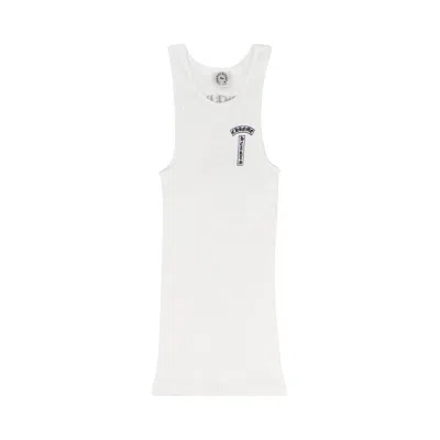 Pre-owned Chrome Hearts Ribbed Cross Logo F*** You Tank Top 'white' | Men's Size Xl