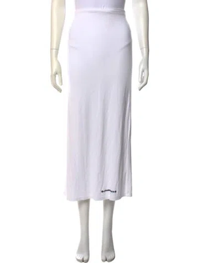 Pre-owned Chrome Hearts Ribbed Dagger Midi Length Skirt In White