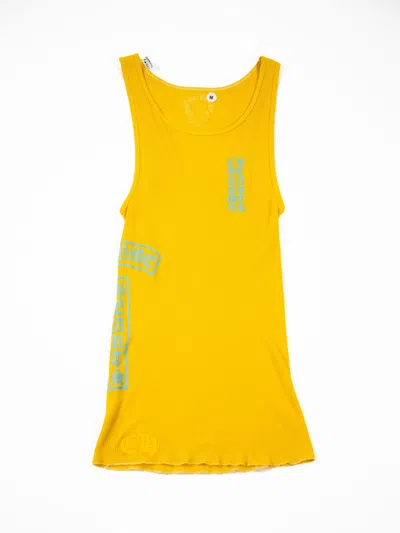Pre-owned Chrome Hearts Ribbed Tank Top In Yellow