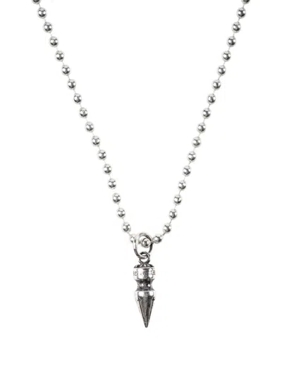 Chrome Hearts Rivet Bullet "silver" Necklace In White