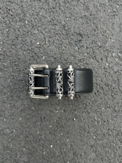 Pre-owned Chrome Hearts Roller Belt In Black
