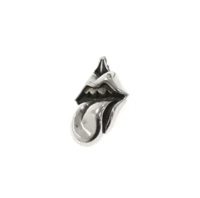 Pre-owned Chrome Hearts Rolling Stones Necklace In Silver