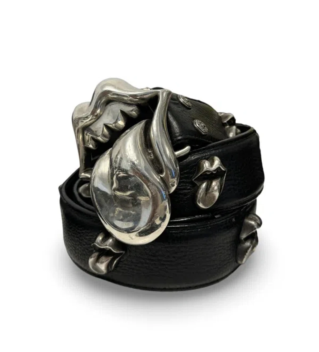 Rolling Stones Studded Belt & Buckle In Black, image 2 of 2