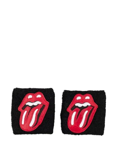Chrome Hearts Rolling-stones Tongue Wristband In Black