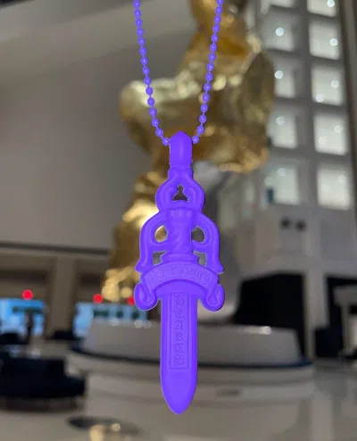 Pre-owned Chrome Hearts Rubber Dagger Silicone Necklace Purple 2023
