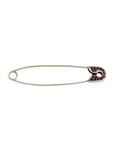 Pre-owned Chrome Hearts Ruby Safety Pin Brooch In Multi