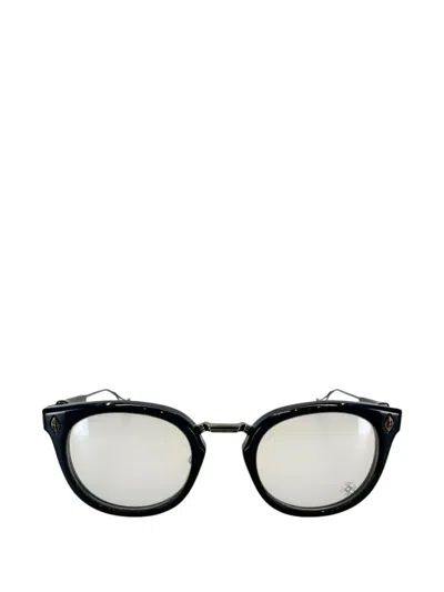 Chrome Hearts Sac Round-frame Glasses In White