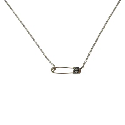 Chrome Hearts Safety Pin Clip Roll Chain Necklace Silver