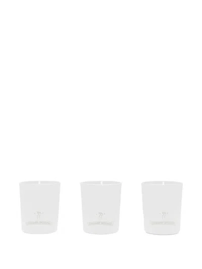 Chrome Hearts Scented Candle Set (set Of Three) In White