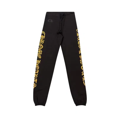 Pre-owned Chrome Hearts Script Letter Sweatpants 'black/yellow' | Men's Size S
