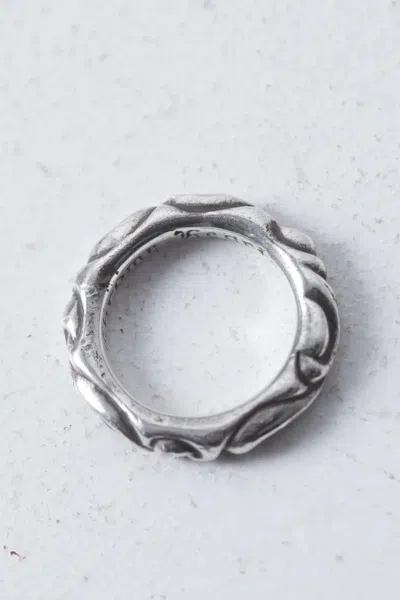 Pre-owned Chrome Hearts Scroll Band Ring Us 8.5 In Silver