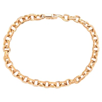 Pre-owned Chrome Hearts Scroll Cable Oval Link 22 Karat Gold Chain Bracelet In Multi