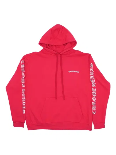 Chrome Hearts Scroll Logo Hoodie In Red