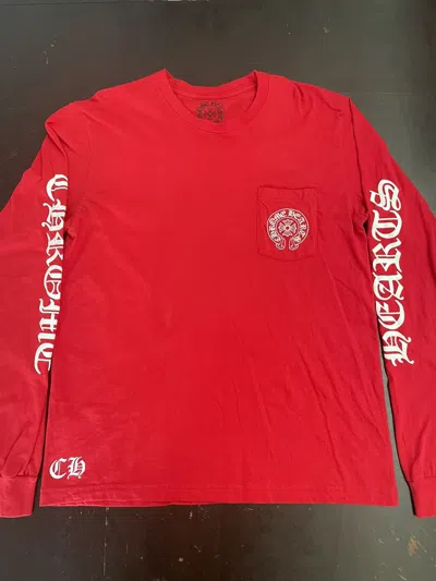 Pre-owned Chrome Hearts Scroll Logo Long Sleeve Red Xl