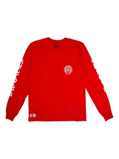 Chrome Hearts Scroll Logo Long-sleeve T-shirt In Red