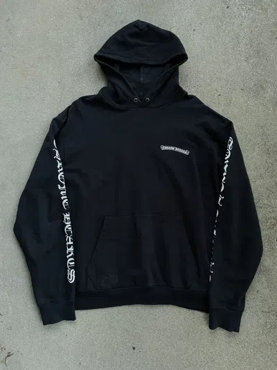 Pre-owned Chrome Hearts Scroll Logo Sleeve Print Hoodie In Black