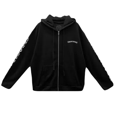 Pre-owned Chrome Hearts Scroll Logo Zip Up Hoodie 'black' | Men's Size Xxl